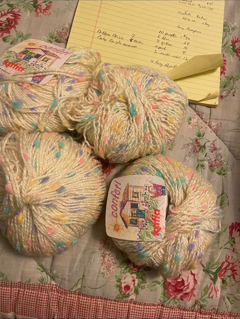 Confetti Cream Speckled Decorative Yarn